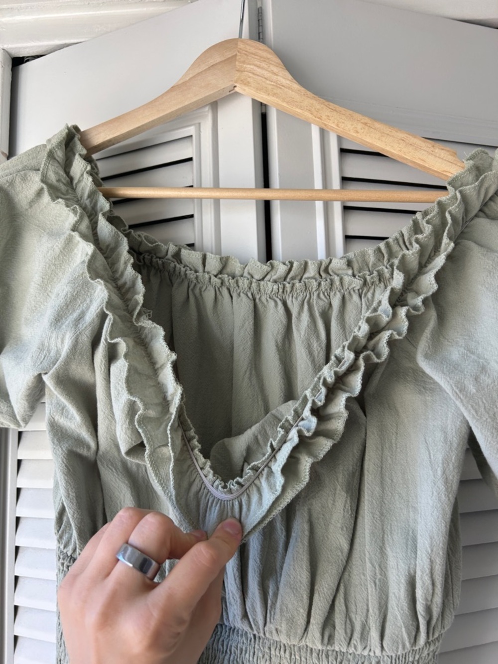 Sage Off-Shoulder Ruffle Dress - Picture 5 of 8